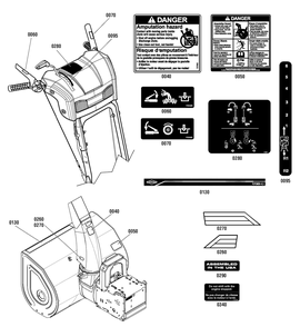 Decals Group Diagram and Parts List for 1696414-00-1730HD 2013 Briggs and Stratton Snow Blower